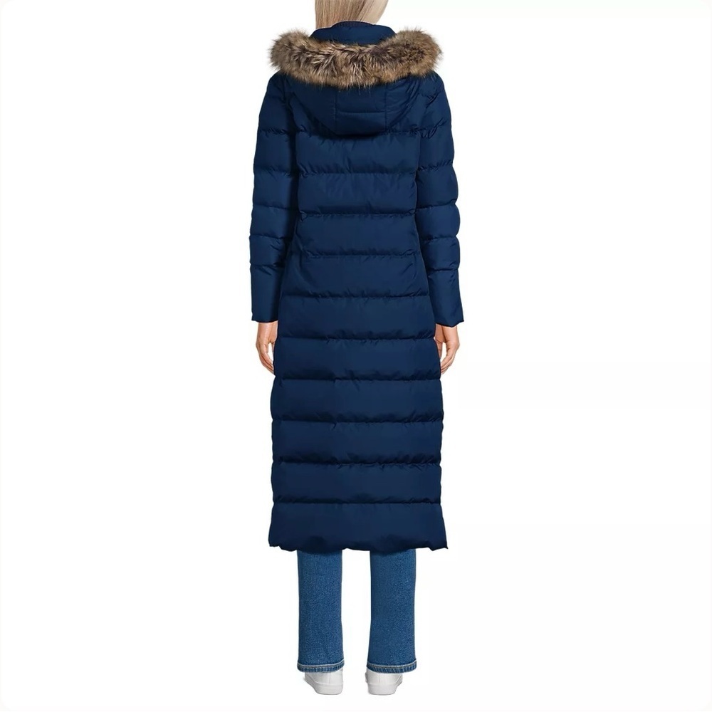 Lands’ End NWT Women’s Max 600 Down Long Maxi Coat in Navy - Picture 2 of 6